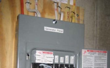 Square D generator sub-panel completed and labeled