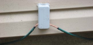 Intersystem bonding termination mounted on a shed