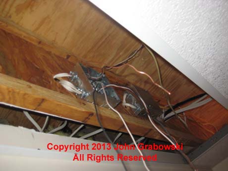 Large junction boxes roughed-in the accessible ceiling