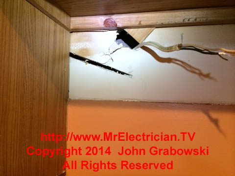 Old kitchen hood electrical wire