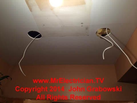 Two roughed-in wiring holes for recessed lights