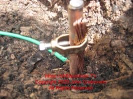 Ground rod with acorn clamp and wire