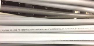 Example of labeling on PVC electrical conduit