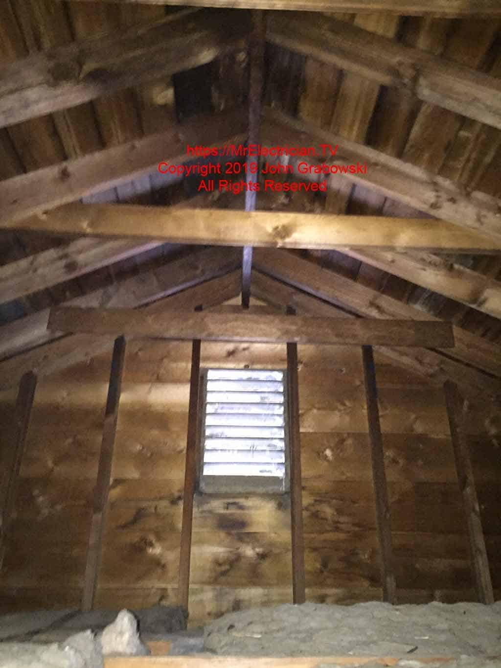 Attic space that was revealed after I cut the access hole