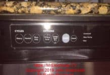 Kitchen Aid dishwasher control panel