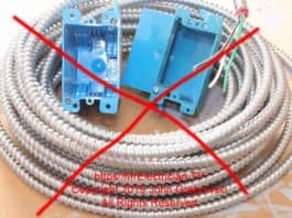 Type MC 14-2 electrical cable and two plastic old work outlet boxes