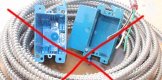 Type MC 14-2 electrical cable and two plastic old work outlet boxes