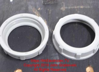 These are two, inch and one half plastic threaded conduit bushings. They are used to protect the wire from the metal edges of electrical conduit and fittings.
