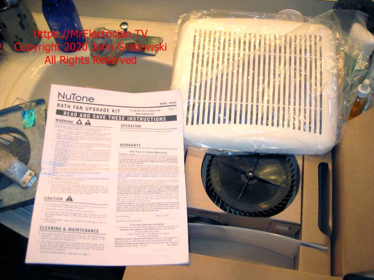 Each Nutone 690NT Bath Fan Upgrade Kit Comes with a new grill and full instructions in addition to the replacement motor and fan blade