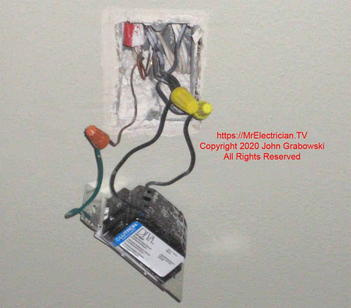 The existing dimmer switch box had the correct wiring in it to facilitate the connection to another light fixture