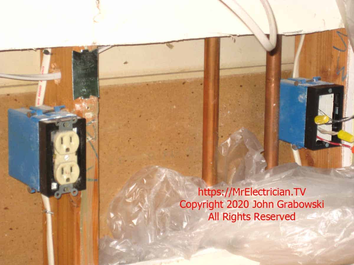 Two existing counter top outlets with one-gang, 3/4" ReceptXtender receptacle box extenders on them