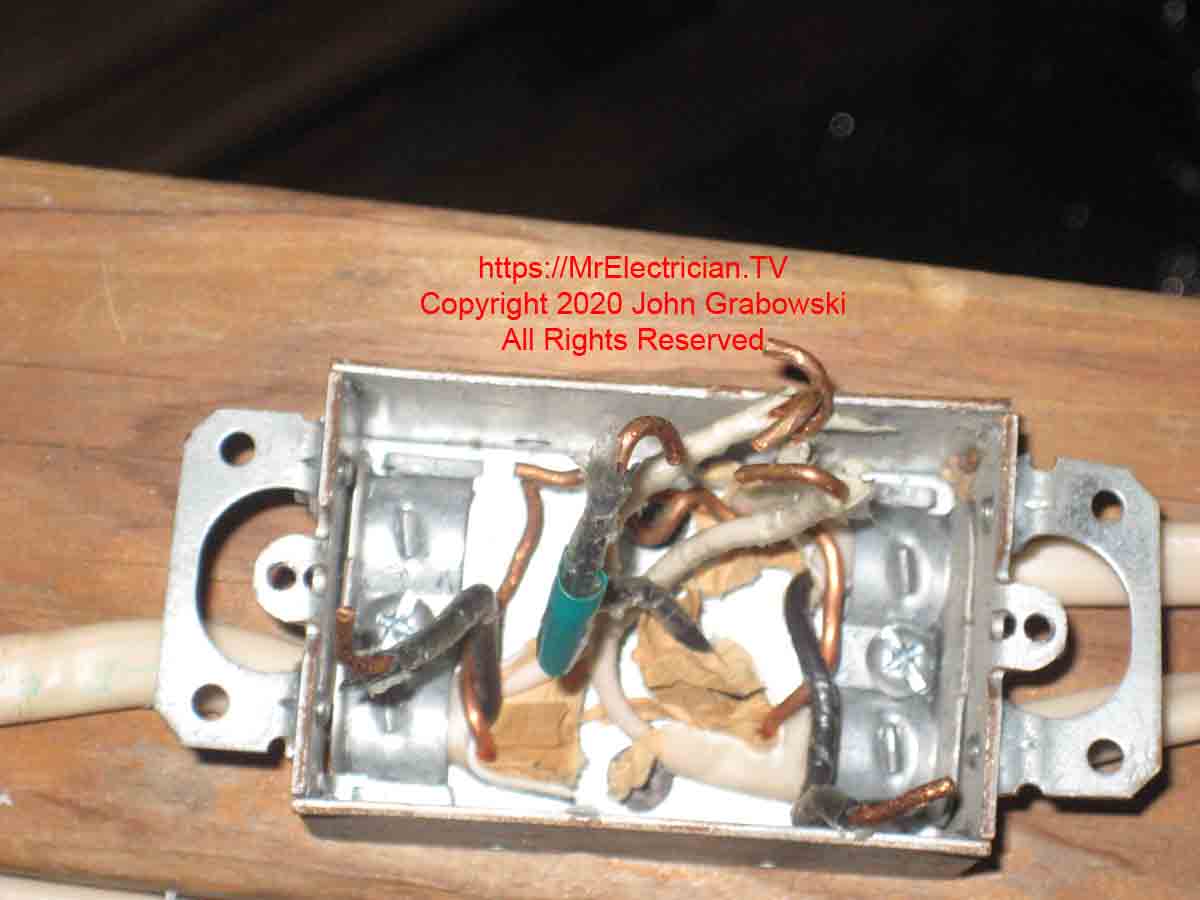 Attic fan switch box with a lot of loose wires
