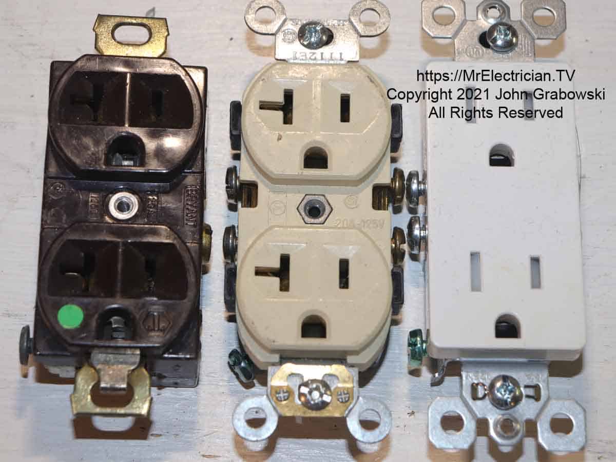 Self-grounding electrical receptacle outlets