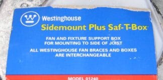 The package from a Westinghouse side mount ceiling fan box
