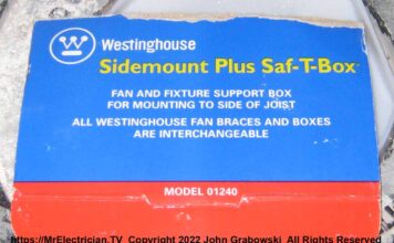 The package from a Westinghouse side mount ceiling fan box
