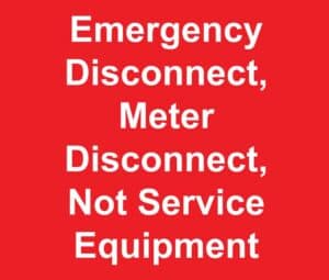 This label identifies your electrical service emergency disconnect as required by article 230.85 in the National Electrical Code requires. CLICK THE IMAGE to see more Emergency Disconnect Stickers at my Redbubble Shop.