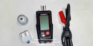 A Kaiweets KT301P circuit breaker finder and accessories without the included case