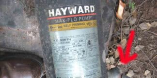 An example of a swimming pool pump motor with a broken electrical conduit connection and no equipotential bonding. This has the possibility of causing electric shock drowning.