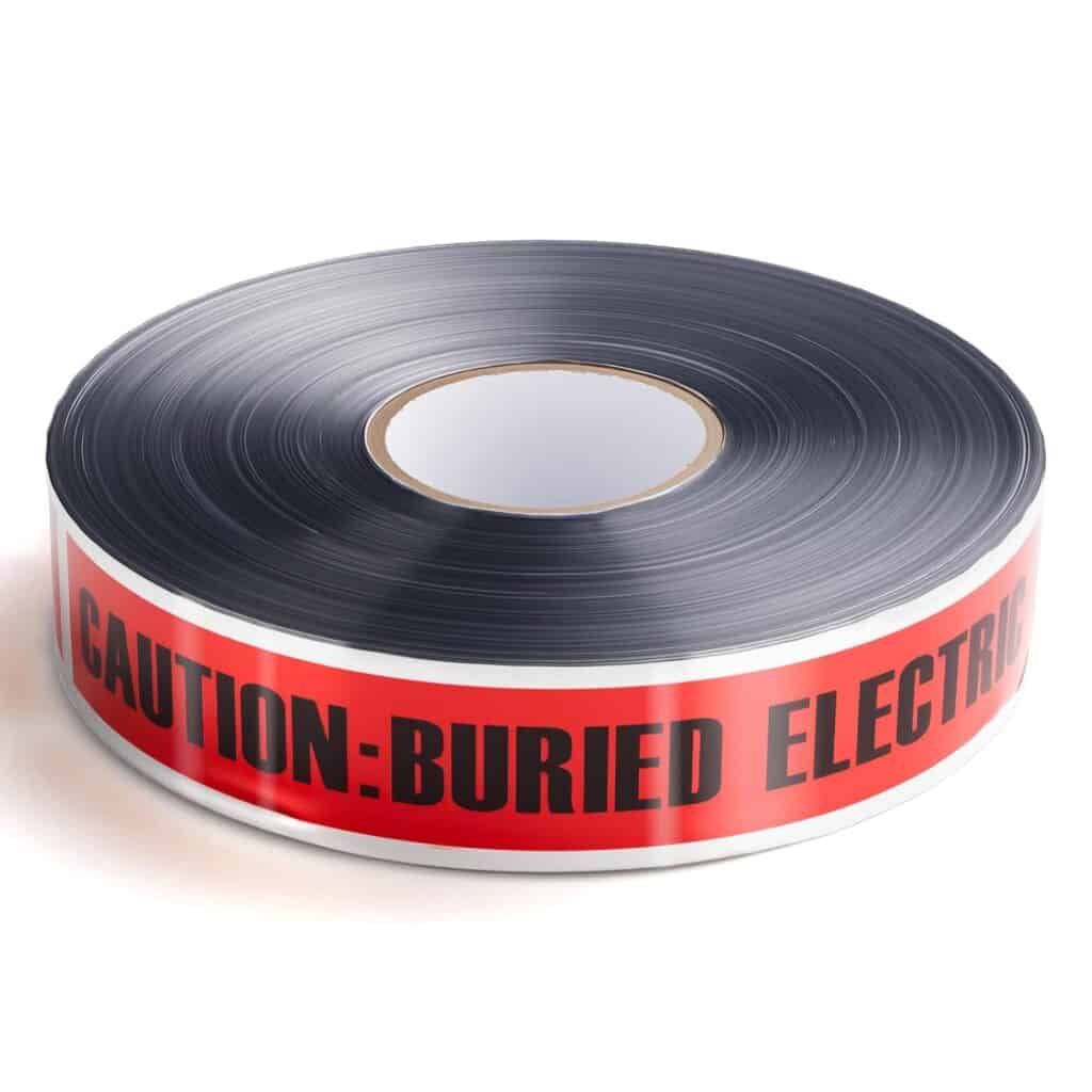 An example of underground marking tape for electrical wires and conduit