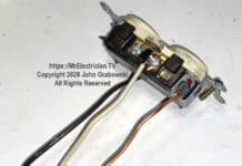 An electrical receptacle outlet with pigtails preinstalled and ready to be spliced inside the electrical box