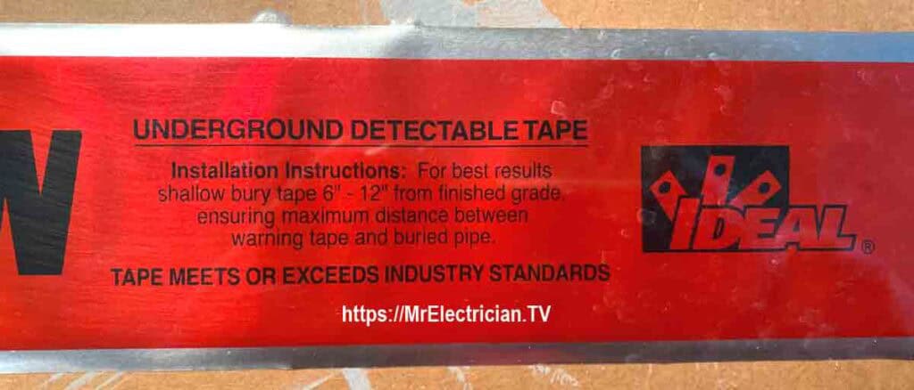 A short section of detectable underground electrical marking tape with printed instructions for direct burial. CLICK THE IMAGE to see if I have any short pieces of Detectable Underground Tape for sale on ebay right now. A short section of detectable underground electrical marking tape with printed instructions for direct burial. CLICK THE IMAGE to see if I have any short pieces of Detectable Underground Tape for sale on ebay right now.
